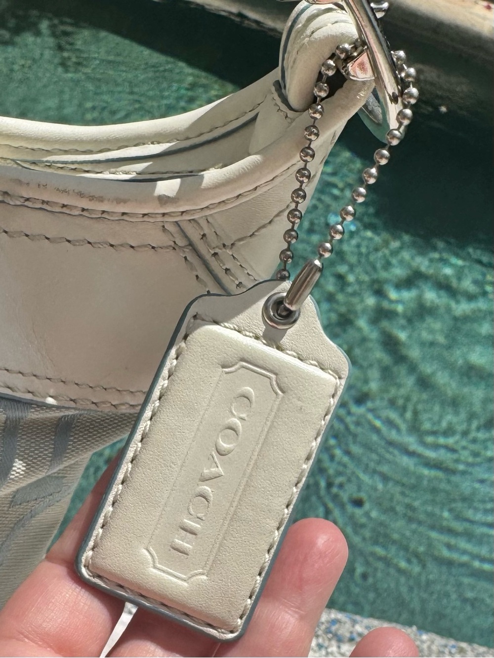 Coach 2008 Convertible Bucket Bag #F13358 blue white Sig C Canvas Leather - EUC - Picture 8 of 16